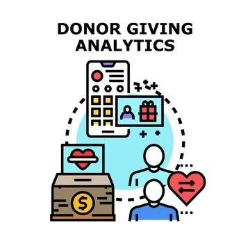 Donor giving analytics managing fundraising relationships Stockillustratie