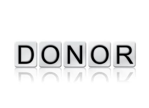 Donor Isolated Tiled Letters Concept and Theme Stock Illustration