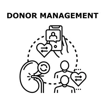 Donor management system optimizing organ and blood donations Stock Illustration