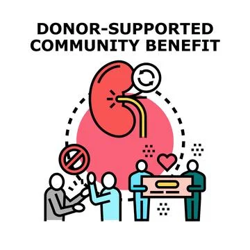 Donor supported community benefit program organization Stock Illustration