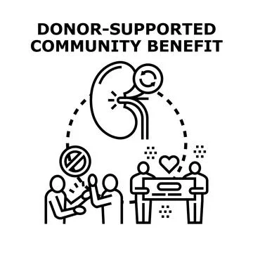 Donor supported community benefit program organization Illustration