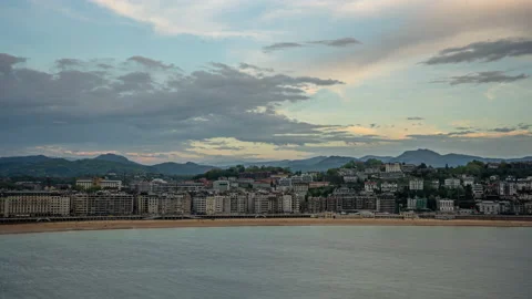 Donostia Concha Beach timelapse, Basque Country Video stock 152085233