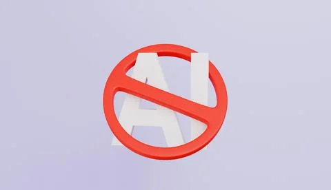 Don't accept ai-generated images icon, ai-generated images are not allowed 스톡 일러스트