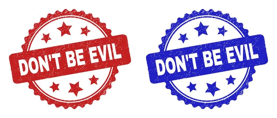 DON'T BE EVIL Rosette Stamp Seals with Corroded Texture イラスト素材
