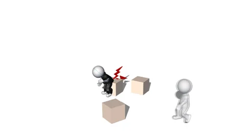 "Don't Bend the Back", Correct Lifting Animation Video stock 32859253