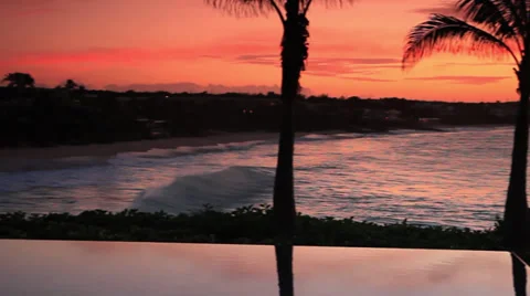 Don't blink, incredibly beautiful sunset on beach Stock Footage 34741818