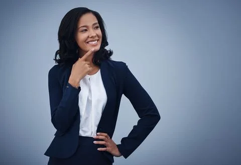 Dont call it a dream, call it a plan. Studio shot of a young businesswoman Stock Photos