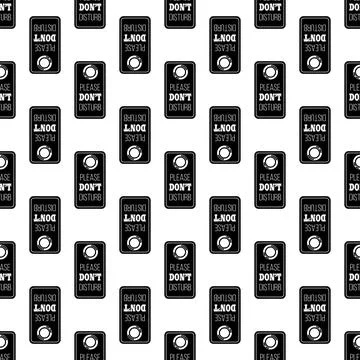Dont disturb door tag pattern seamless vector Stock Illustration