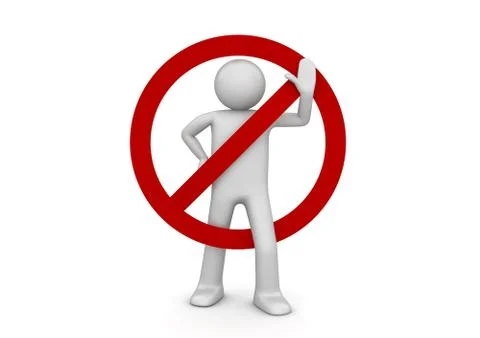 Don't do it - ghost busters style (3d isolated characters, business series) Stock Illustration