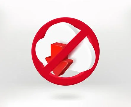 Dont download concept with cloud icon. 3d vector illustration Stock Illustration