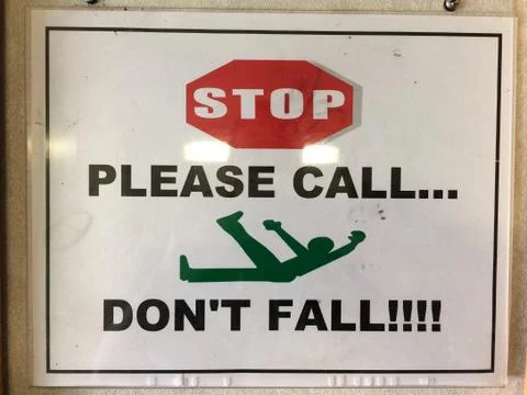 Don't fall down sign Stock Photos