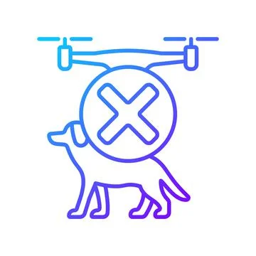 Dont fly above animals gradient linear vector manual label icon Illustrazione stock