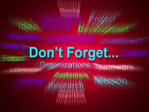 Dont forget brainstorm displays remembering business components Stock-Illustration