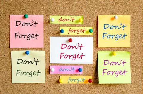 Don't Forget Concept Stock Photos