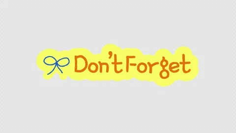 Dont forget doodle sticker animation Stock Footage 332345331