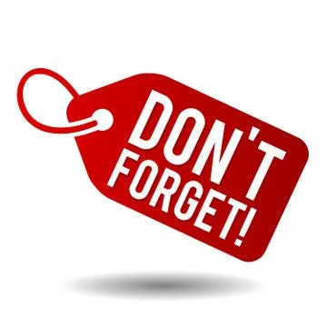 Don't forget. Eps10 vector label. Stock Illustration