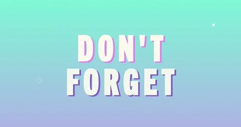 Don't forget Logotype. Smooth Text Animation. 스톡 동영상 136078307