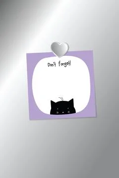 Don't forget memo paper with silver heart shape magnet on silver pin board .. Stock Illustration