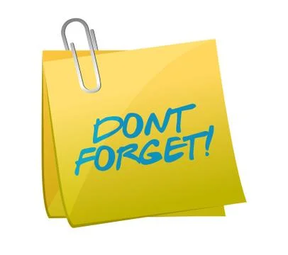 Dont forget post illustration design over a white background Stock Illustration