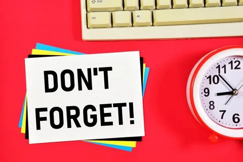 Don't forget! The reminder label in the to-do planning notebook, Stock Photos