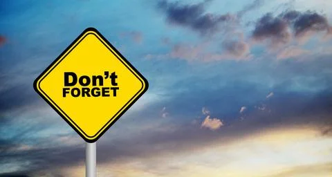 Don't forget sign Stock Photos