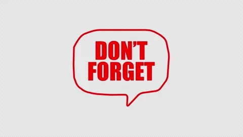 Don't Forget Speech Bubble Reminder Animation with Bold Attention Message Stock Footage 337079833