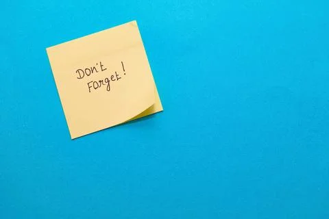Dont Forget Sticky Note Stock Photos