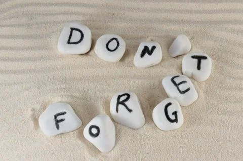 Don't forget words Stock Photos