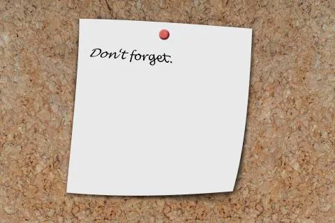 Don't forget written on a memo Stock Photos