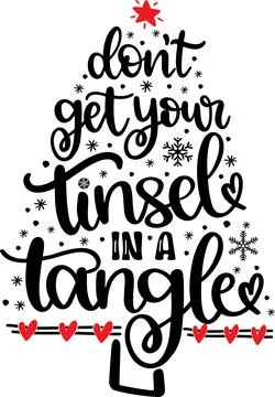 Don't Get Your Tinsel In A Tangle, Santa, Christmas Holiday Stock Illustration