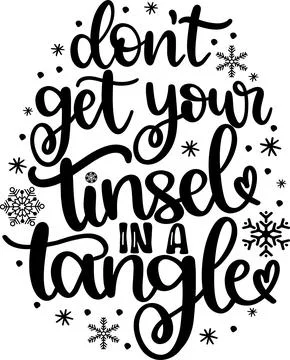 Don't Get Your Tinsel In A Tangle 2, Santa, Christmas Holiday Stock Illustration