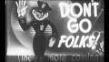DON'T GO FOLKS! Intermission Vintage Old Film Title Graphic Leader 8mm 7061 HD Footage