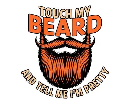 Don't Hate Me Because I'm Beardiful Funny Beard Design with Mustache and Su.. Illustrazione stock