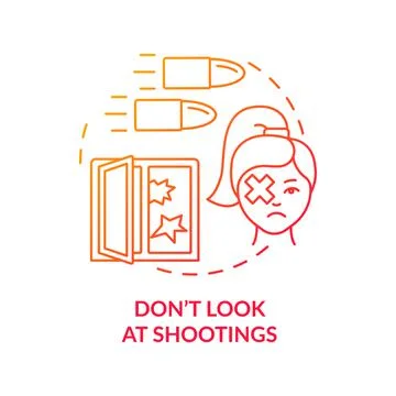 Dont look at shootings red gradient concept icon Stock-Illustration