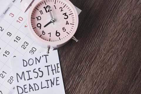 Dont miss the deadline Stock Photos