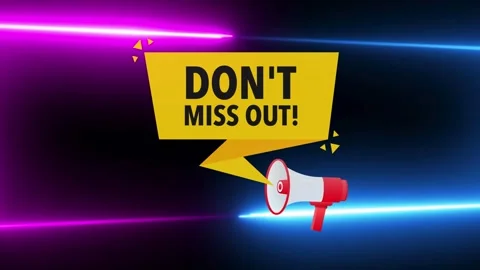 Don’t Miss Out Zoom Effect on Neon LED Background Video stock 304412506