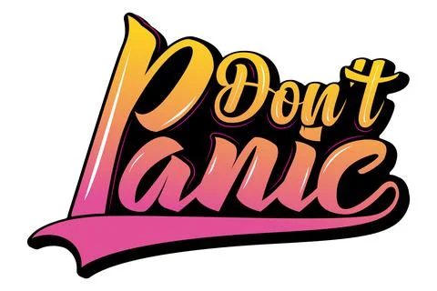 Don't panic 3d typography t shirt design Stock Illustration