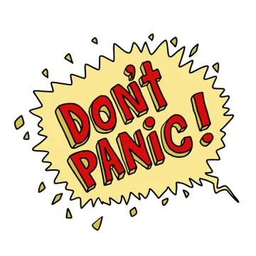 Dont panic comic book pop art bubble Stock Illustration