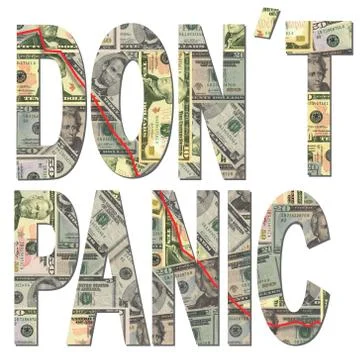 Don't panic with dollars Stock Illustration