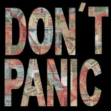 Don't panic with indian rupees Stock Illustration
