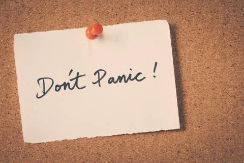 Don't Panic 스톡 사진