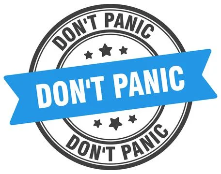 Don't panic stamp. don't panic label on transparent background. round sign Stock Illustration