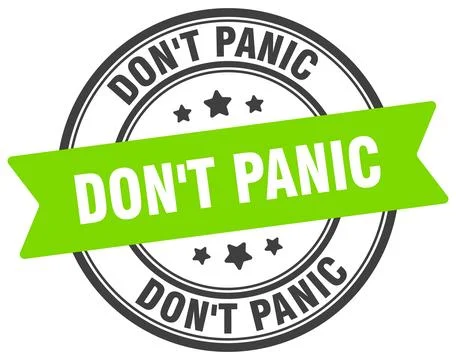 Don't panic stamp. don't panic label on transparent background. round sign Stock Illustration