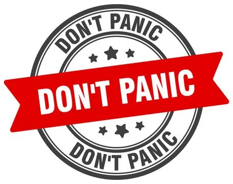 Don't panic stamp. don't panic label on transparent background. round sign Stock Illustration