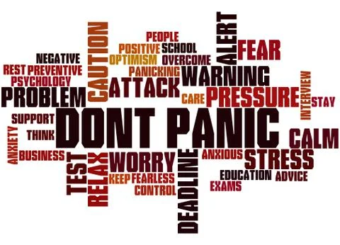 Dont Panic, word cloud concept Stock Illustration