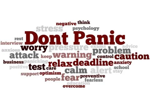 Dont Panic, word cloud concept Stock Illustration