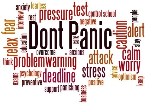 Dont Panic, word cloud concept Stock Illustration
