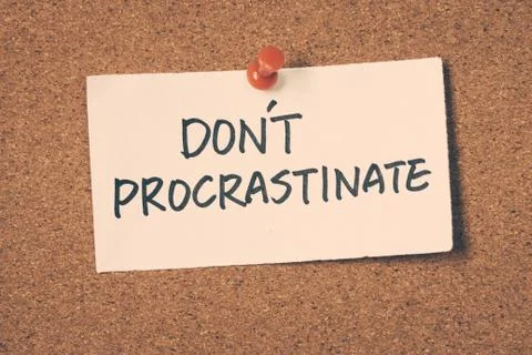 Don't procrastinate Stock Photos