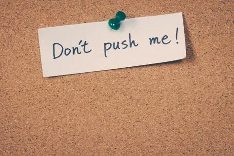 Don't push me Stock Photos