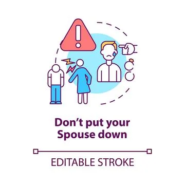 Dont put your spouse down concept icon Illustrazione stock